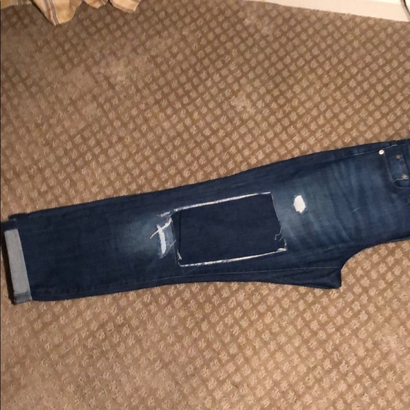 Madewell Denim - Madewell Slim Boyfit distressed/patch Jeans